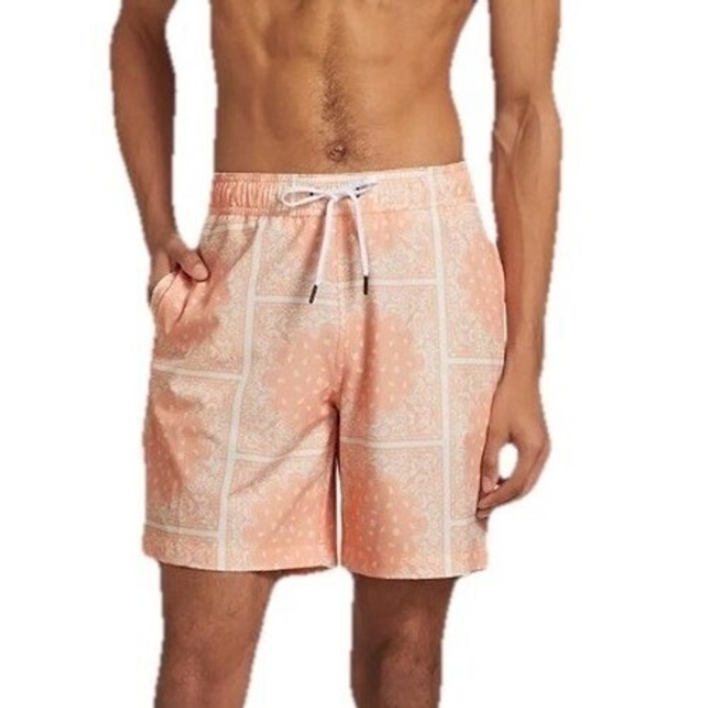 Saks Fifth Avenue Collection Mens Swim Trunks S Coral Beach Volleyball Pool Boat